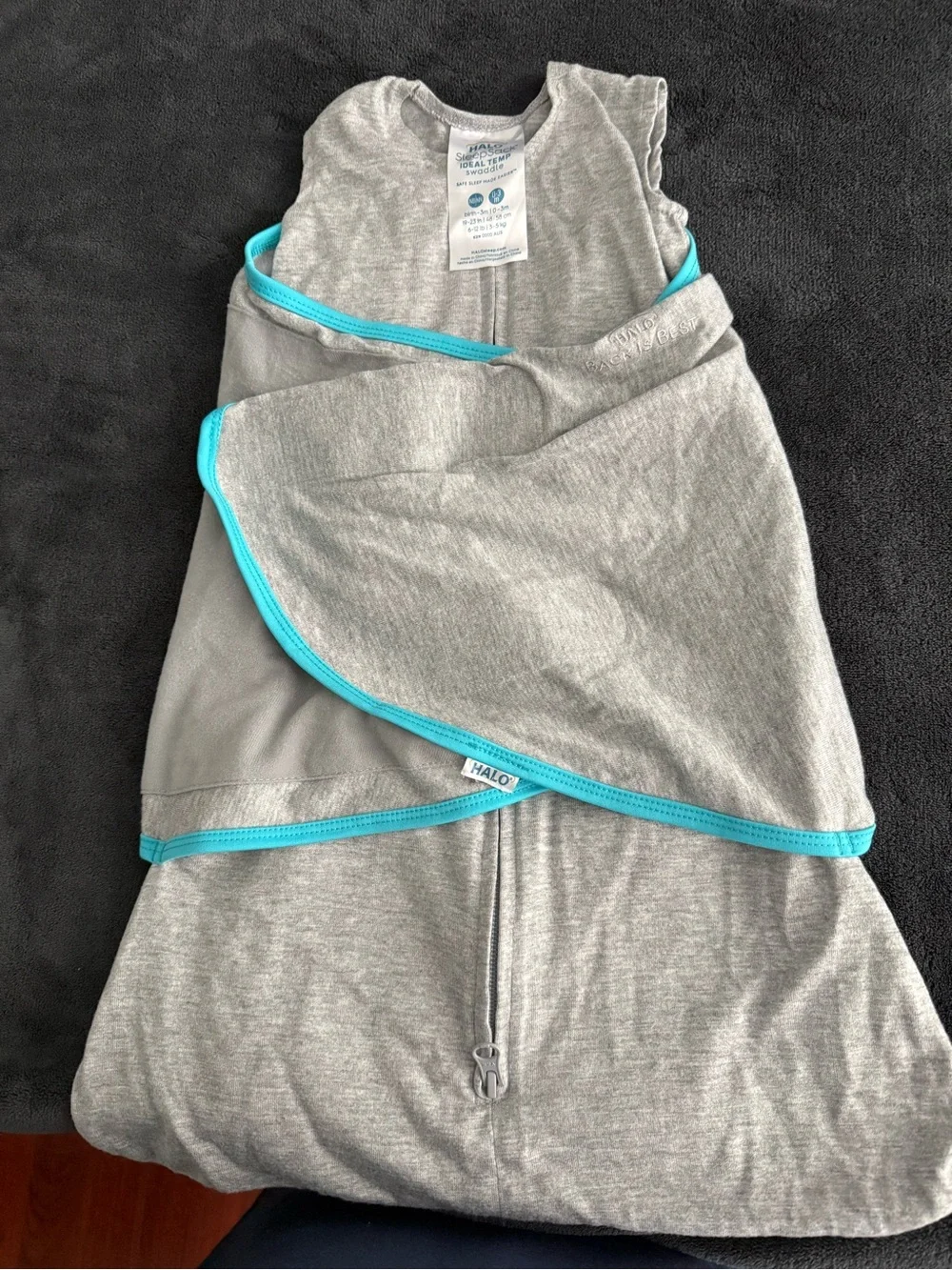 Lot of: Halo Gray Swaddle & 2 Ollie swaddles